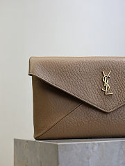 Fortok YSL Saint Laurent Cassandre Large Envelope Pouch Brown 29.5×18×4.5cm  - 3