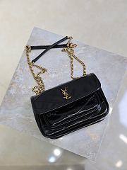 Fortok Saint Laurent Women's Niki Baby Shoulder Bag Black 18×12.5×5cm - 5