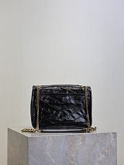 Fortok Saint Laurent Women's Niki Shoulder Bag Black 22×16.5×12cm - 6