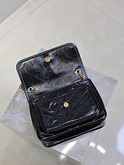 Fortok Saint Laurent Women's Niki Shoulder Bag Black 22×16.5×12cm - 5