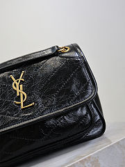 Fortok Saint Laurent Women's Niki Shoulder Bag Black 22×16.5×12cm - 3