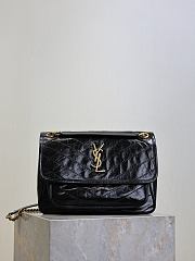 Fortok Saint Laurent Women's Niki Shoulder Bag Black 28×20×8cm - 1