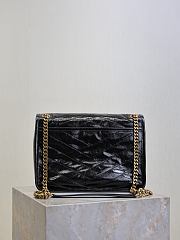 Fortok Saint Laurent Women's Niki Shoulder Bag Black 28×20×8cm - 6