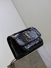Fortok Saint Laurent Women's Niki Shoulder Bag Black 28×20×8cm - 5