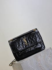 Fortok Saint Laurent Women's Niki Shoulder Bag Black 28×20×8cm - 4