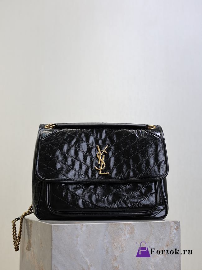 Fortok Saint Laurent Women's Niki Shoulder Bag Black 32x23x9cm  - 1
