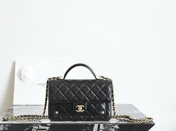 Fortok Chanel Flap Bag With Top Handle 12x19x5cm