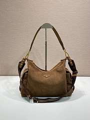 Fortok Large Prada Explore suede bag Cocoa Brown 32 x 22 x 11.5 cm - 1