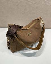 Fortok Large Prada Explore suede bag Cocoa Brown 32 x 22 x 11.5 cm - 4