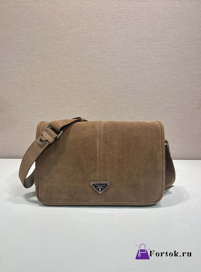 Fortok Prada Suede shoulder bag Cocoa Brown 30 x 20 x 11cm - 1