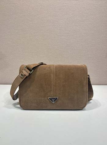 Fortok Prada Suede shoulder bag Cocoa Brown 30 x 20 x 11cm