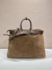 Fortok Prada Buckle suede bag with belt Cocoa Brown 48 x 34 x 18 cm - 1