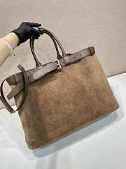 Fortok Prada Buckle suede bag with belt Cocoa Brown 48 x 34 x 18 cm - 6