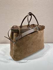 Fortok Prada Buckle suede bag with belt Cocoa Brown 48 x 34 x 18 cm - 3