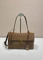 Forotk Prada Soft Sound Suede bag Cocoa Brown 28 x 16 x 10cm - 1