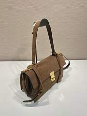 Forotk Prada Soft Sound Suede bag Cocoa Brown 28 x 16 x 10cm - 4