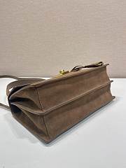 Forotk Prada Soft Sound Suede bag Cocoa Brown 28 x 16 x 10cm - 3
