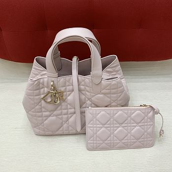 Fortok Dior Toujours bag Pink Macrocannage Calfskin 28x21x19cm
