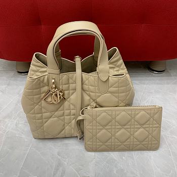 Fortok Dior Toujours bag Dusty Ivory Macrocannage Calfskin 28x21x19cm