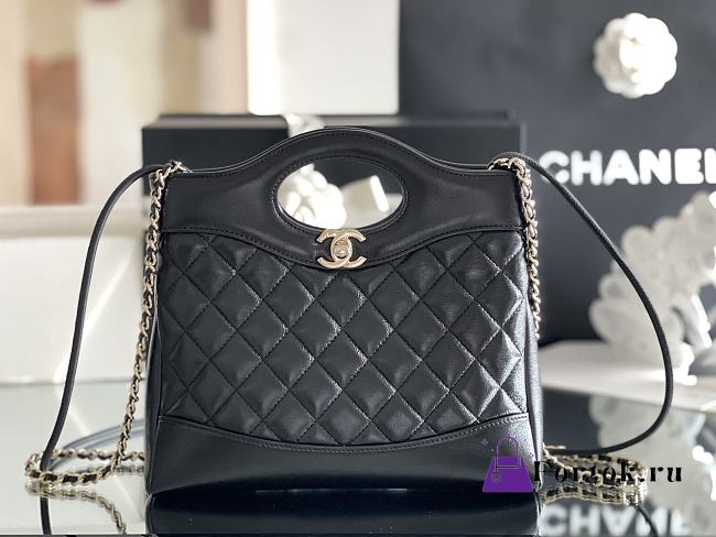 Fortok Chanel 31 mini shopping bag Black 22*24.5*5cm - 1