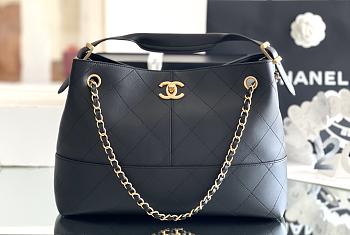 Fortok Chanel 25 Tote Bag Black 36:24:14cm