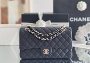 Fortok Chanel Flap Bag Black Caviar 15.5 x 25.5 x 6.5 cm  - 1