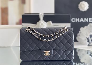 Fortok Chanel Flap Bag Black Caviar 15.5 x 25.5 x 6.5 cm 