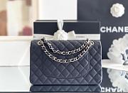 Fortok Chanel Flap Bag Black Caviar 15.5 x 25.5 x 6.5 cm  - 3