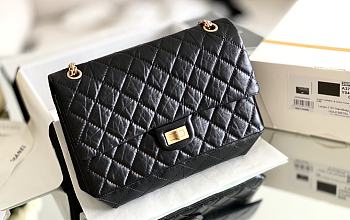 Fortok Chanel 2.55 CoCo black Gold Hardware 28cm 
