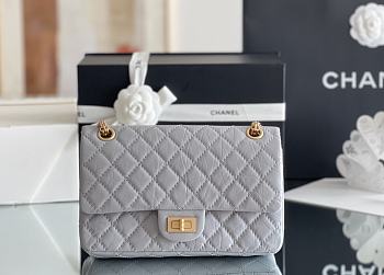Fortok Chanel 2.55 CoCo Grey Gold Hardware 24cm 