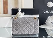 Fortok Chanel 2.55 CoCo Grey Gold Hardware 24cm  - 5