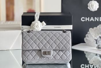 Fortok Chanel 2.55 CoCo Grey Silver Hardware 24cm 