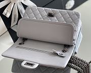 Fortok Chanel 2.55 CoCo Grey Silver Hardware 24cm  - 5