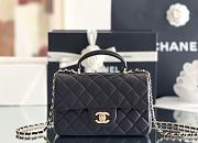 Fortok Chanl Flap Bag With Top Handle Mini Black 13 x 20 x 9cm - 1