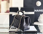 Fortok Chanl Flap Bag With Top Handle Mini Black 13 x 20 x 9cm - 5