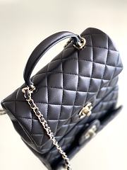 Fortok Chanl Flap Bag With Top Handle Mini Black 13 x 20 x 9cm - 4