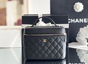 Fortok Chanel Vanity Case Top Handle Black 15 x 20.5 x 13cm - 1