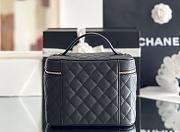Fortok Chanel Vanity Case Top Handle Black 15 x 20.5 x 13cm - 4