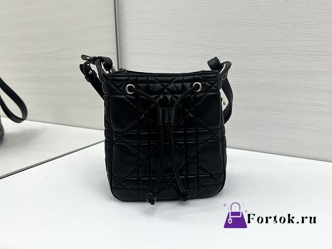 Fortok Dior  D-Motion Bucket Bag Black Gold Hardware 18.5x20.5x11cm - 1