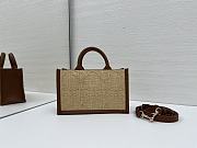 Fortok Dior Small Dior Book Tote Beige Cannage Raffia 21.5*13*7.5cm - 4