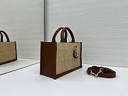 Fortok Dior Small Dior Book Tote Beige Cannage Raffia 21.5*13*7.5cm - 3