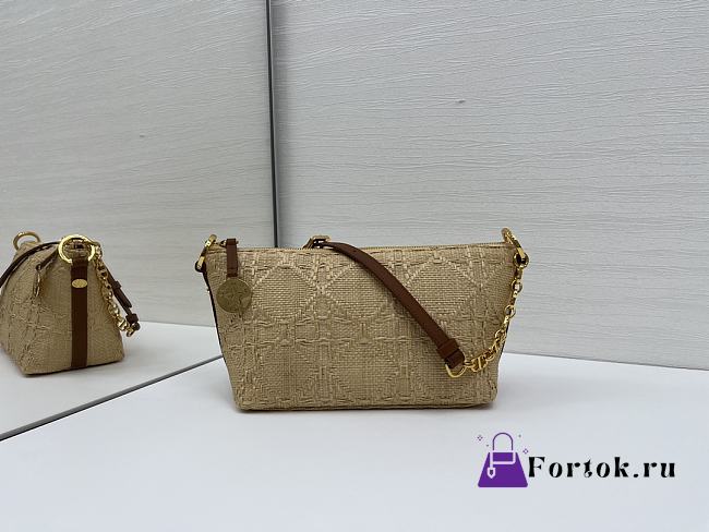 Fortok Dior Diorstar Hobo Bag with Chain Beige Cannage Raffia 28.5 x 14.5 x 10cm - 1