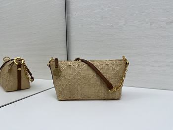 Fortok Dior Diorstar Hobo Bag with Chain Beige Cannage Raffia 28.5 x 14.5 x 10cm