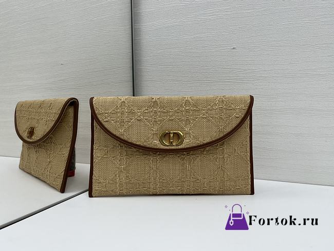 Fortok Dior 30 Montaigne Avenue Pouch Rafia 30x18.2x2cm - 1