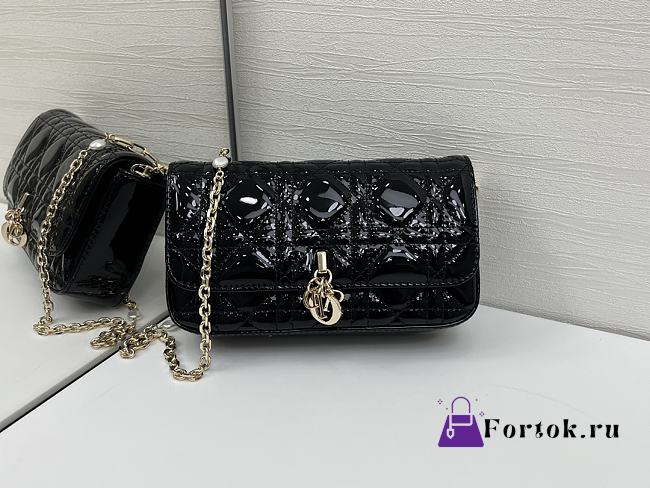 Fortok Mini My Dior Bag Black Patent Cannage Calfskin 18.5 x 10 x 4 cm - 1