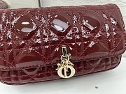 Fortok Mini My Dior Bag Rouge Patent Cannage Calfskin 18.5 x 10 x 4 cm - 5