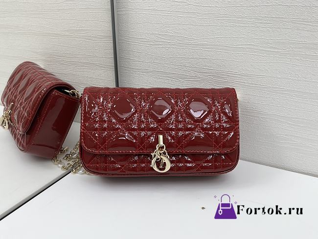 Fortok Mini My Dior Bag Red Patent Cannage Calfskin 18.5 x 10 x 4 cm - 1