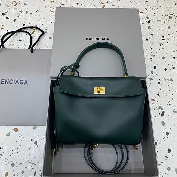 Fortok Balenciaga Rodeo Mini Handbag Deep Green Gold Hardware 22.8×9.9×8.3cm
