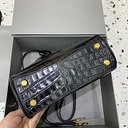 Fortok Balenciaga Rodeo Mini Handbag Crocodile Black 22.8×9.9×8.3cm - 4