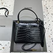 Fortok Balenciaga Rodeo Mini Handbag Crocodile Black 22.8×9.9×8.3cm - 3